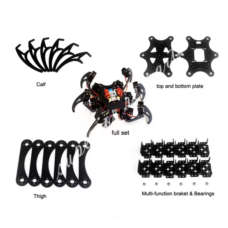 Diy Robot Electronics Kit - Aluminiowy wspornik pająka Hexapod z 18