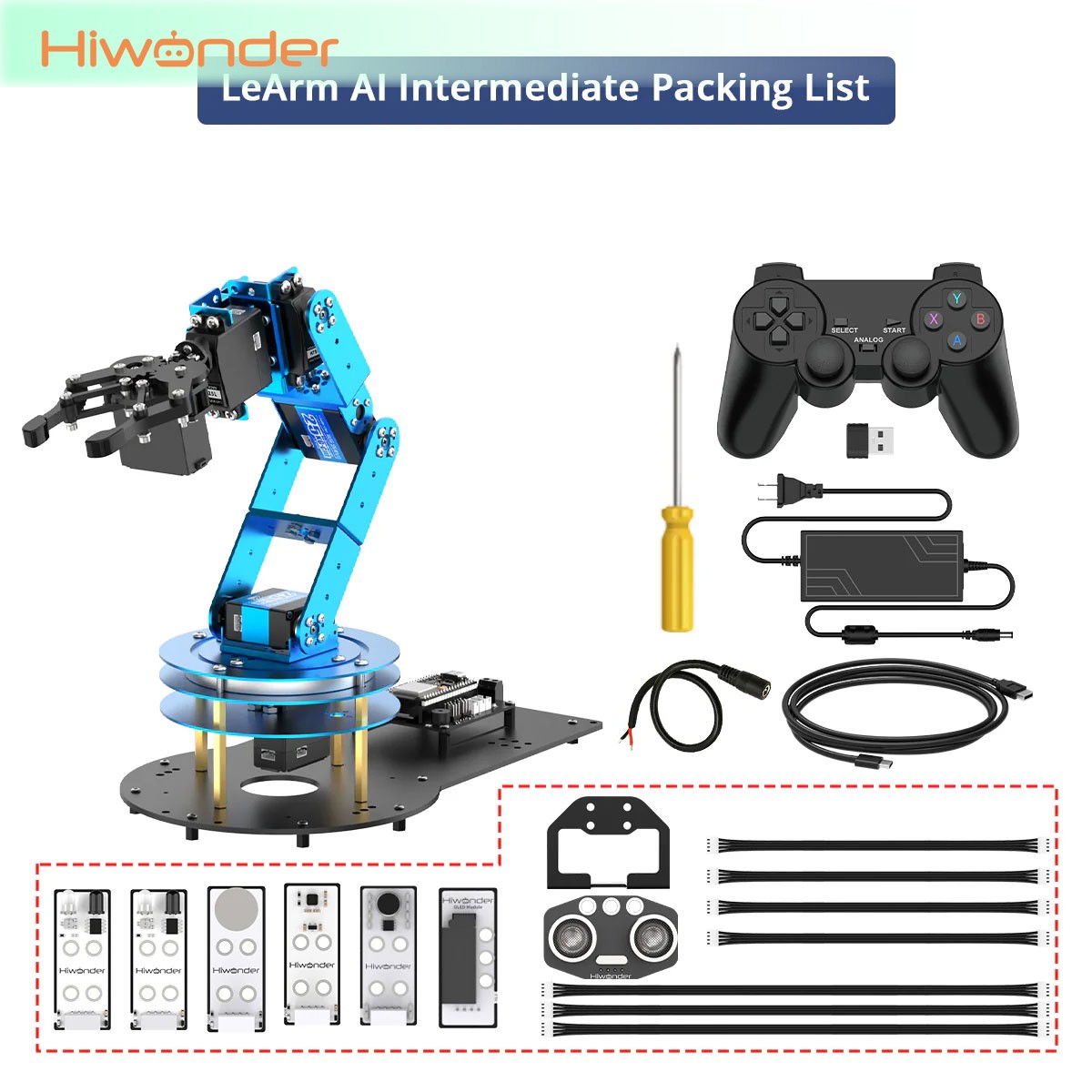 Diy Robot Electronics Kit - Ramię robota Hiwonder LeArm 6DOF zmontowane