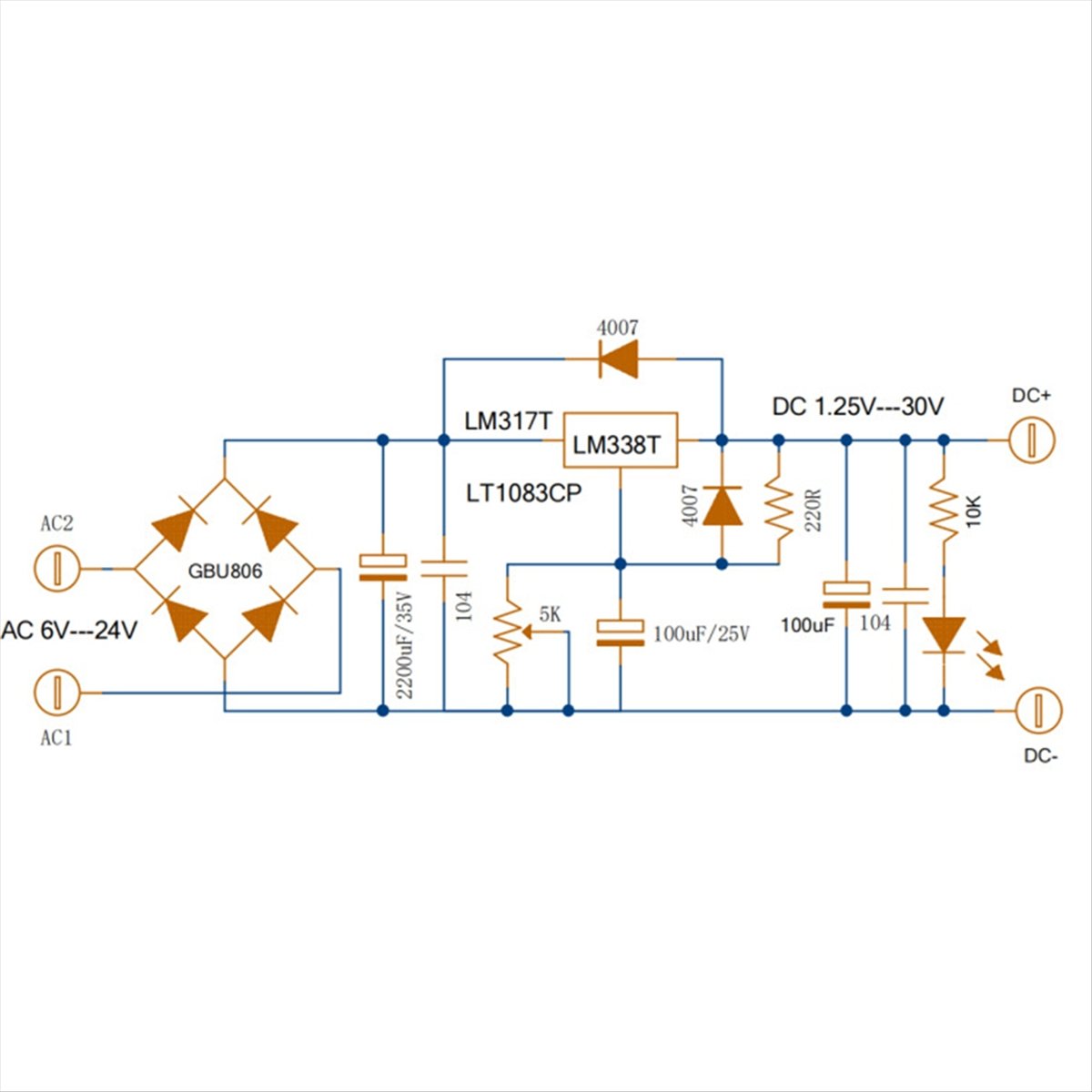Diy Electronics Filament - Zestaw elektroniki DIY: Regulowany zasilacz liniowy