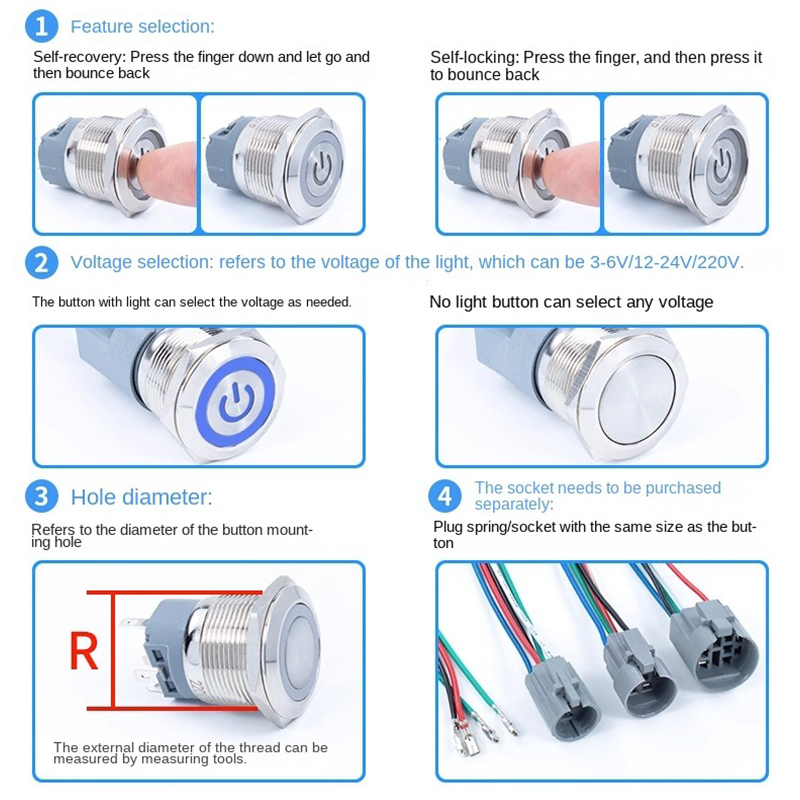 12/16/19/22mm metalowy przełąc – Push Button Tactile recenzja i cena